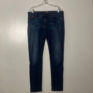 7 For All Mankind‎ Roxanne Slim Skinny Dark Blue Denim Jeans Womens Size 32